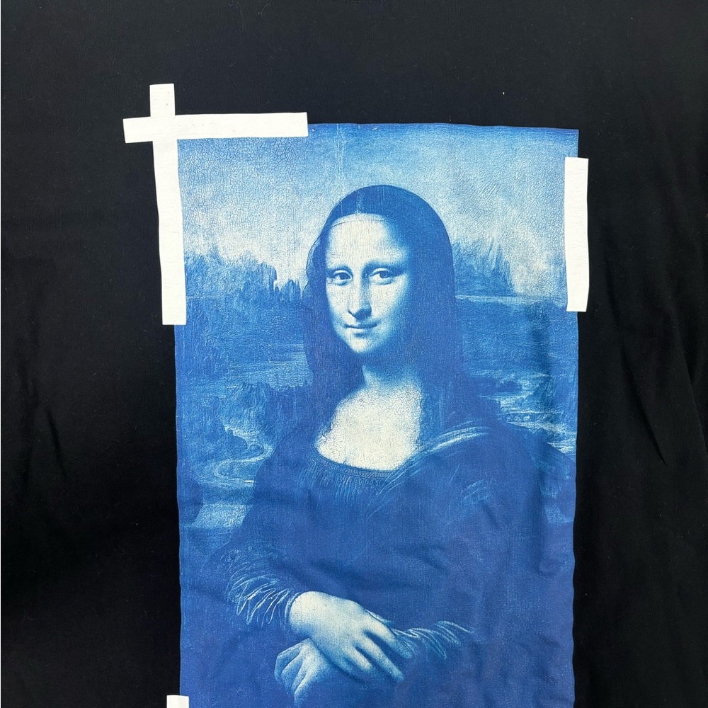 Black Long Sleeve Off-White Mona Lisa Print - Picture 3 of 5